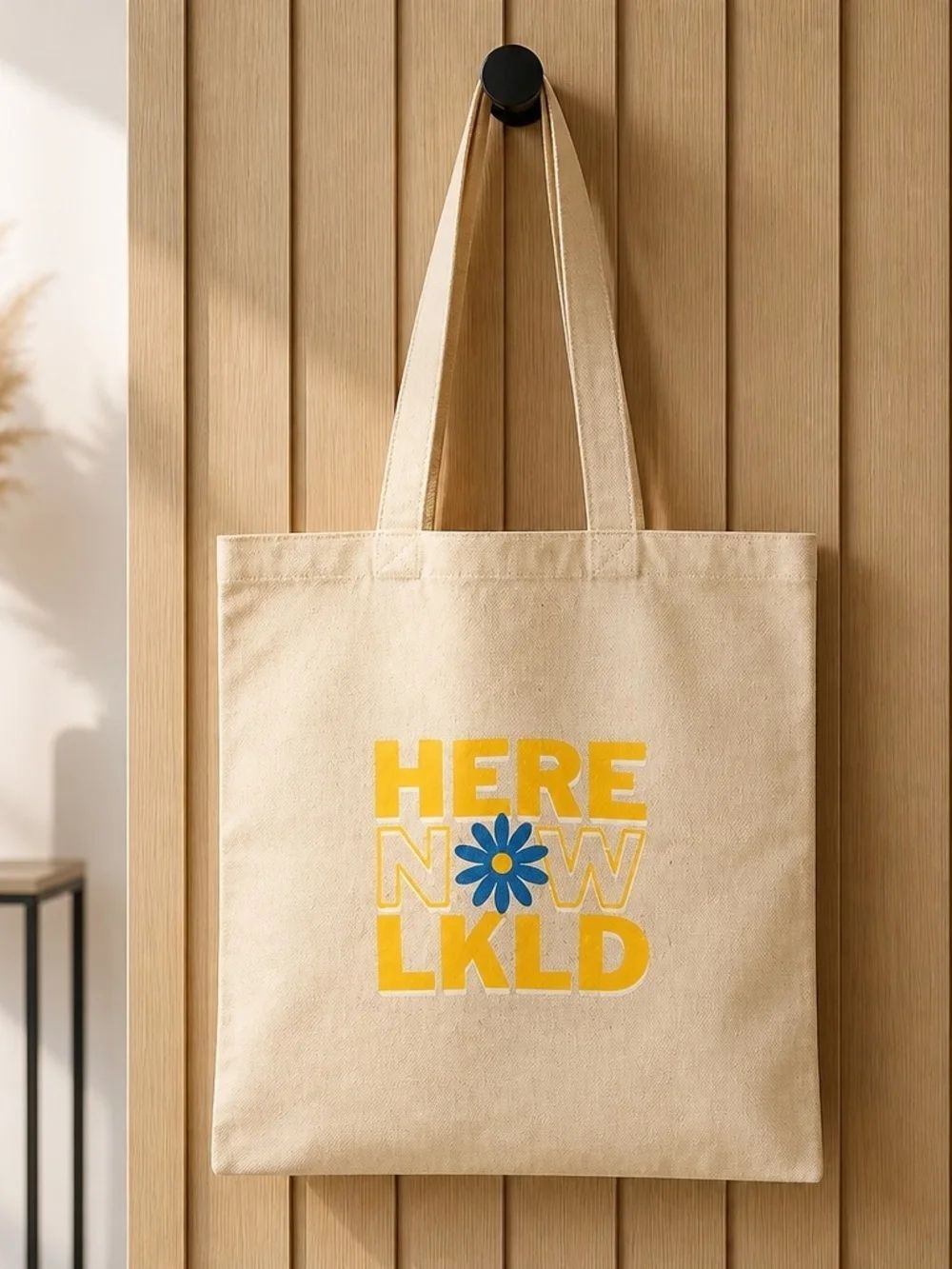 Here Now LKLD Yellow & Blue Canvas Tote